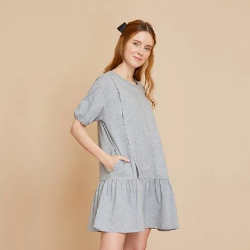 รุ่น Summer ชุดคลุมท้องเปิดให้นม ทรง Oversize แขนตุ๊กตา