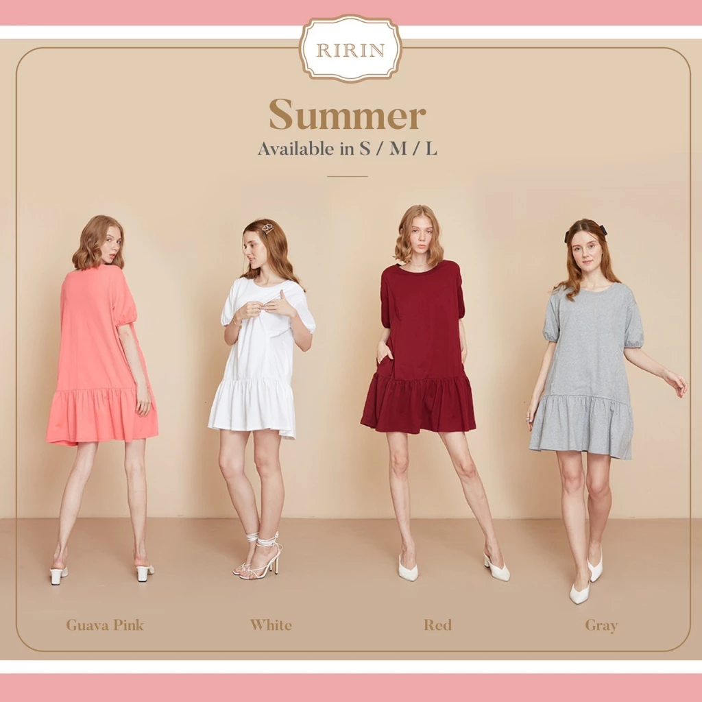 รุ่น Summer ชุดคลุมท้องเปิดให้นม ทรง Oversize แขนตุ๊กตา